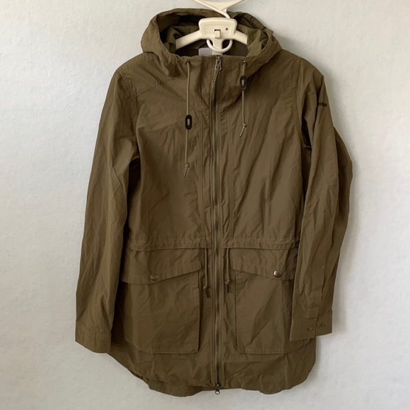 Columbia Army Green Hooded Utility Windbreaker